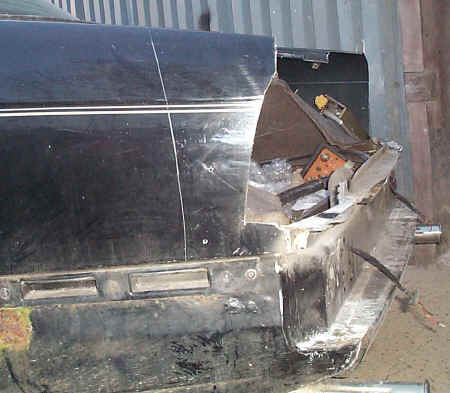 The rear end removed ready for the new panel.