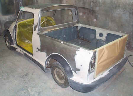 Ready for primer, the bodykit has been fitted, and bonded.
