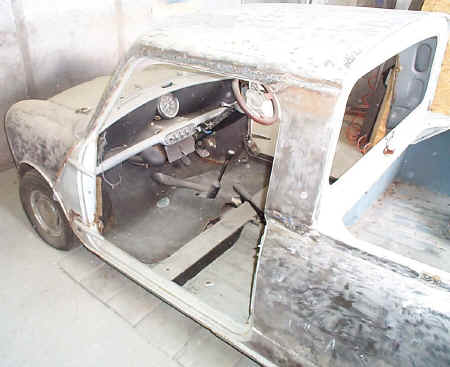 The shell has been stripped with a sanding disk