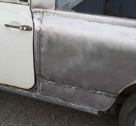 Looking like Frankensteins monster, you can make out the stich lines.