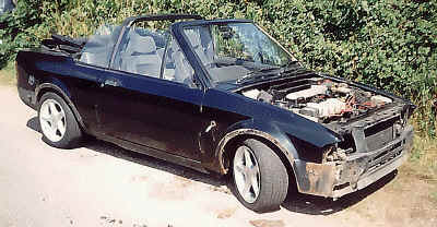 Escort Cabrio ready to receive WRC bodykit